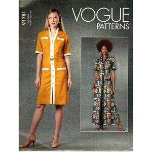 Vogue V1781 Misses 16 to 24 Button Front Dresses Uncut Sewing Pattern